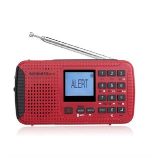 Retekess HR11W FM / AM NOAA Weather Warning Radio, Support  MP3 Player / Hand-crank Flashlight / Solar Power(Red)