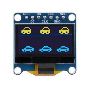 Waveshare 0.96 inch OLED Display Module, 128×64 Resolution, SPI / I2C Communication(C Yellow Blue)