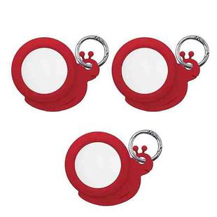 3PCS For AirTag Tracking Anti-Lost Locator Silicone Snails Case (Red)