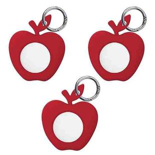 3PCS Tracking Anti-Lost Locator Silicone Apple Version Case For AirTag(Red)