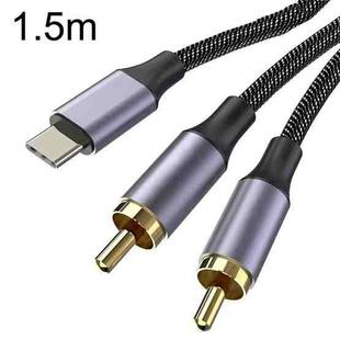 1.5m Gold Plated Type-C/USB-C Jack to 2 x RCA Male Stereo Audio Cable