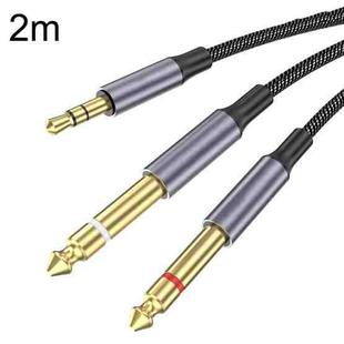 2m Gold Plated 3.5mm Jack to 2 x 6.35mm Male Stereo Audio Cable
