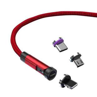 CC57 8 Pin + Type-C/USB-C + Micro USB Magnetic Interface Rotating Fast Charging Data Cable, Cbale Length: 2m(Red)
