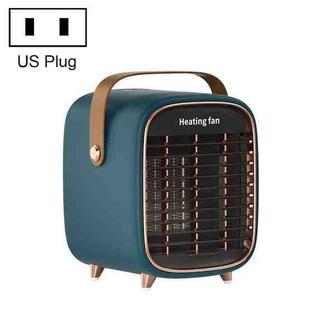 X-02 Home Office Desktop Mini Heater With Night Light, Plug Type:US Plug(Dark Green)