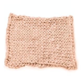 50x50cm New Born Baby Knitted Wool Blanket Newborn Photography Props Chunky Knit Blanket Basket Filler(Coffee)