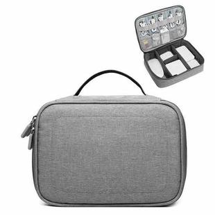 Single Layer Power Data Cable Storage Bag Digital Mobile Hard Disk Protective Cover(Gray)