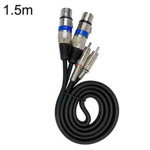 2RCA Male 2XLR Caron Female Speaker Audio Balance Cable, Length:1.5m