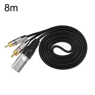 XLR Male To 2RCA Male Plug Stereo Audio Cable, Length:, Length:8m