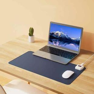 Digital Display Temperature Control Heated Leather Desk Pad Mouse Pad,CN Plug, Size: 52 x 26cm(Blue)