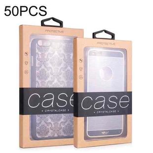 50 PCS Kraft Paper Phone Case Leather Case Packaging Box, Size: L 5.8-6.7 Inch(Black)