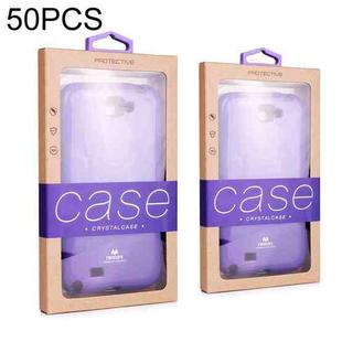 50 PCS Kraft Paper Phone Case Leather Case Packaging Box, Size: L 5.8-6.7 Inch(Purple)