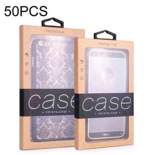50 PCS Kraft Paper Phone Case Leather Case Packaging Box, Size: S 4.7 Inch(Black)