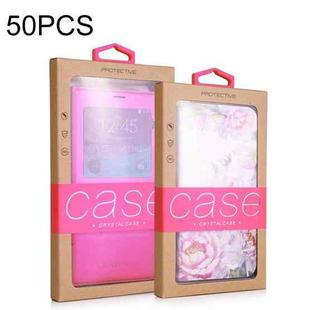 50 PCS Kraft Paper Phone Case Leather Case Packaging Box, Size: S 4.7 Inch(Rose Red)