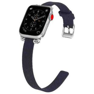 Nylon Canvas Beaded Watch Band For Apple Watch Series  6&SE&5&4 40mm / 3&2&1 38mm(Deep Blue)