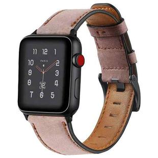 Vintage Oil Wax Cowhide Watch Band For Apple Watch Series 6&SE&5&4 40mm / 3&2&1 38mm(Pink)