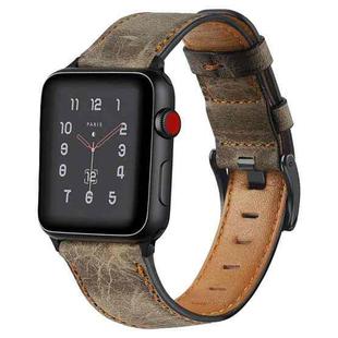 Vintage Oil Wax Cowhide Watch Band For Apple Watch 6&SE&5&4 44mm / 3&2&1 42mm(Coffee Brown)
