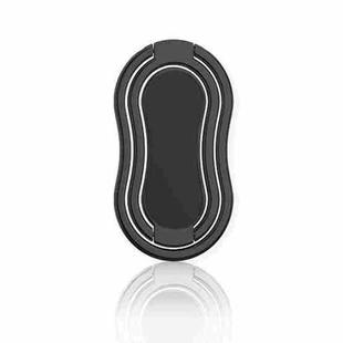 Metal Car Mobile Phone Folding Bracket Ring Buckle Paste Bracket,Style: Gourd(Black)