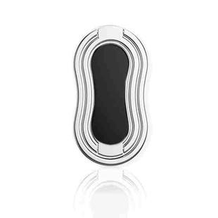 Metal Car Mobile Phone Folding Bracket Ring Buckle Paste Bracket,Style: Gourd(Silver)