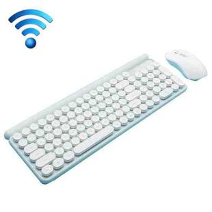 LANGTU LT400 Silent Office Punk Keycap Wireless Keyboard Mouse Set, Style:Charge Version(White Green)