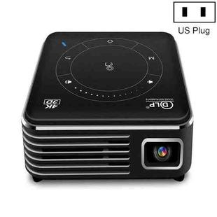 P11 4K HD DLP Mini 3D Projector 4G + 32G Smart Micro Convenient Projector, Style:US Plug(Black)