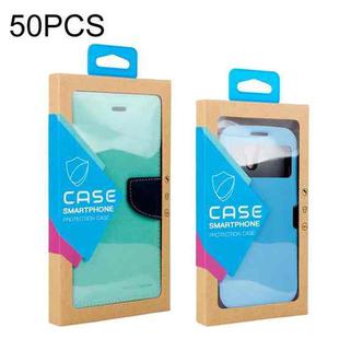 50 PCS Kraft Paper Phone Case Leather Case Packaging Box, Size:   L 5.8-6.7 Inch(Blue)