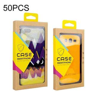 50 PCS Kraft Paper Phone Case Leather Case Packaging Box, Size:   L 5.8-6.7 Inch(Yellow)