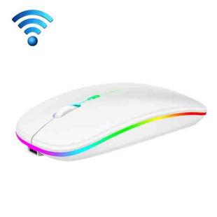 3 Keys RGB Backlit Silent Bluetooth Wireless Dual Mode Mouse(White)