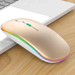 3 Keys RGB Backlit Silent Bluetooth Wireless Dual Mode Mouse (Gold)