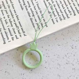 10pcs Crown Model Finger Ring Silicone Cell Phone Lanyard U Disk Rope(Matcha Green)