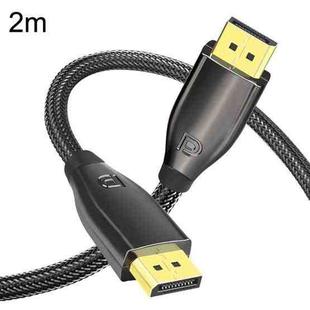 2m 1.4 Version DP Cable Gold-Plated Interface 8K High-Definition Display Computer Cable OD6.0MM 30AWG With Nylon Mesh(Black)