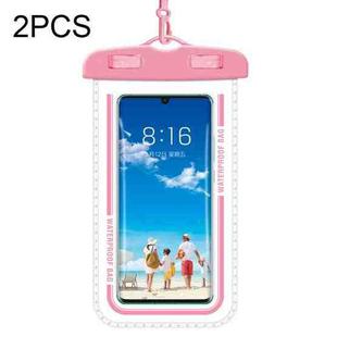 2 PCS Transparent Waterproof Cell Phone Case Swimming Cell Phone Bag Macaron Red