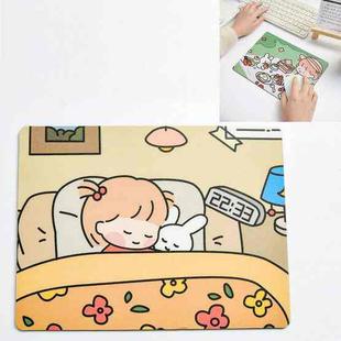 5 PCS Creative Cute Cartoon Rabbit Girl Mouse Pad Laptop Student Mouse Pad(Sleeping)