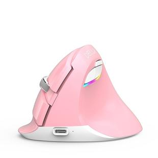 DELUX M618Mini Colorful Wireless Luminous Vertical Mouse Bluetooth Rechargeable Vertical Mouse(Cherry pink)