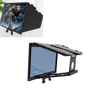 F13 12 inch Mobile Phone Screen Amplifier Foldable Three-sided Shading HD Blu-ray 3D Video Amplifier(Black)