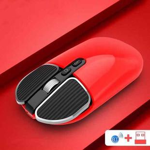 M203 2.4Ghz 5 Buttons 1600DPI Wireless Optical Mouse Computer Notebook Office Home Silent Mouse, Style:2.4G+Bluetooth(Red)