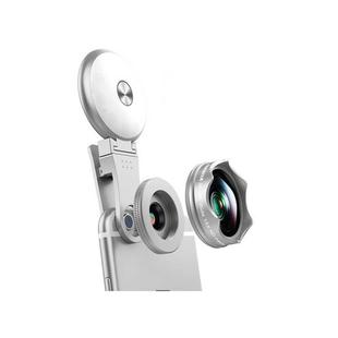 3 in 1 Wide Angle + Macro + Fill Light Mobile Phone SLR Camera Lens(Silver)