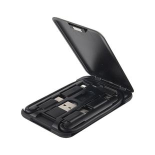 Data Cable Card Storage Box with Mobile Phone Holder & Card Picking Pin(Black)