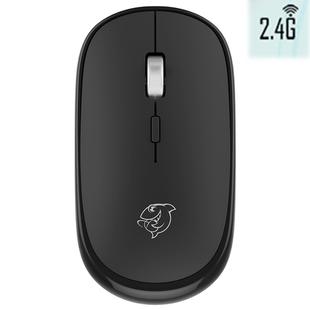 Ajazz DMT045 1600DPI 4-buttons Wireless Silent Ultra-thin Notebook Home Business Office Portable Rechargeable Mouse, Style:2.4G(Black)