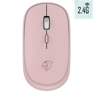 Ajazz DMT045 1600DPI 4-buttons Wireless Silent Ultra-thin Notebook Home Business Office Portable Rechargeable Mouse, Style:2.4G(Pink)