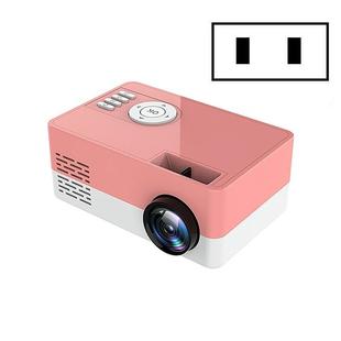S261/J16 Home Mini HD 1080P Portable LED Projector, Support TF Card / AV / U Disk, Plug Specification:US Plug(Pink White)