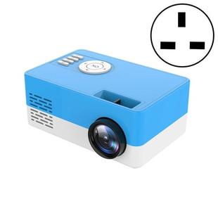 S261/J16 Home Mini HD 1080P Portable LED Projector, Support TF Card / AV / U Disk, Plug Specification:UK Plug(Blue White)