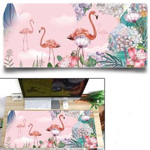 Office Heat Transfer Cute Mouse Pad Desk Mat, Colour: 900x400x3mm(Flamingo Cloud)