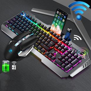 K670 RGB Knob Wrangler Rechargeable Wireless Keyboard and Mouse Set( Black)