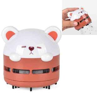 Cartoon Mini Night Light Desktop Vacuum Cleaner Student Office Car Handheld Dust Cleaner(Red)