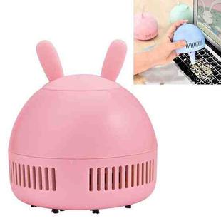 Cartoon Animal Desktop Cleaner Office Student Portable Automatic Charging Mini Rubber Confetti Vacuum Cleaner(Rabbit)