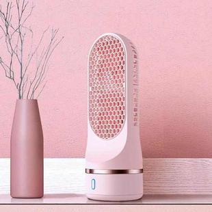 Automatic Shaking Head Tower Fan Desktop USB Charging Double Spiral Fan(Pink)