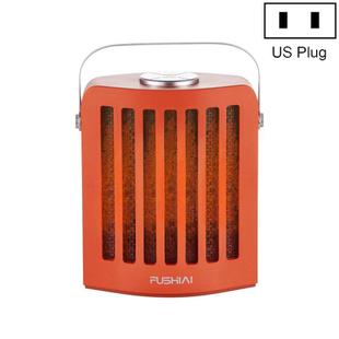 FUSHIAI Office Table Mini Small PTC Heater Desktop Quick Heat Silent Heater, Style:US Plug(Orange)