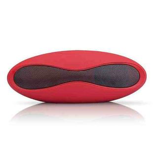 3D Stereo Mini Rugby Shape Bluetooth Speaker with TF Card Slot(Red)