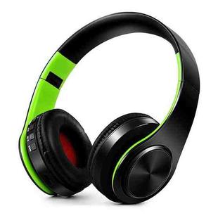 LPT660 Foldable Stereo Bluetooth Headset MP3 Player, Support 32GB TF Card & 3.5mm AUX(Black Green)