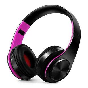 LPT660 Foldable Stereo Bluetooth Headset MP3 Player, Support 32GB TF Card & 3.5mm AUX(Black Rose)